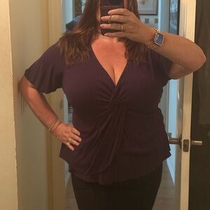 Torrid Purple Wrap Blouse